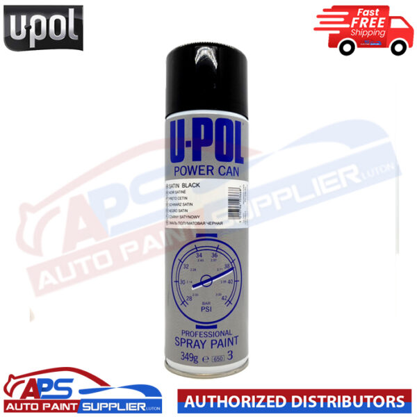 Upol Power Can Satin Black Fast Drying Topcoat Aerosol Spray Paint 500ml Model DRO-UPOPCSBAL-TH