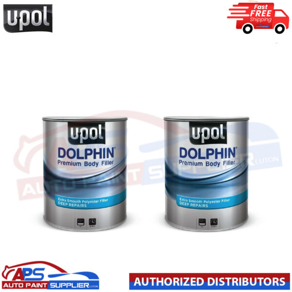 2 X U-POL DOLPHIN PREMIUM DEEP BODY FILLER 3LTR - DEEP REPAIRS, ULTRA FINE UPOL Model: DOLBF/D