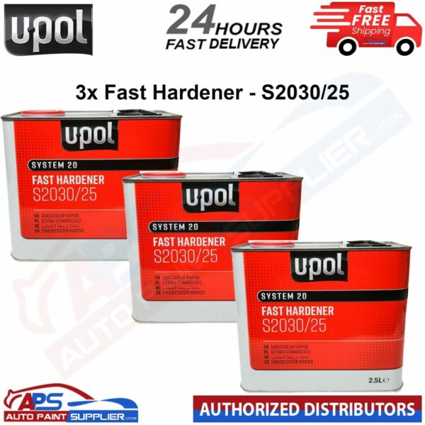 3 x UPOL S2030 FAST 2K UNIVERSAL HARDENER 2.5L - FAST DELIVERY Model: DAVS2030/25X4