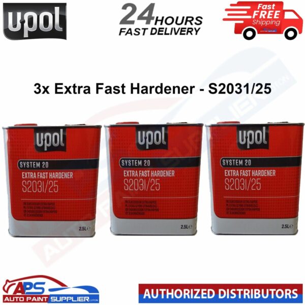 3 x UPOL S2031 EXTRA FAST 2K UNIVERSAL HARDENER 2.5L - FAST DELIVERY Model: DAVS2031/25X3