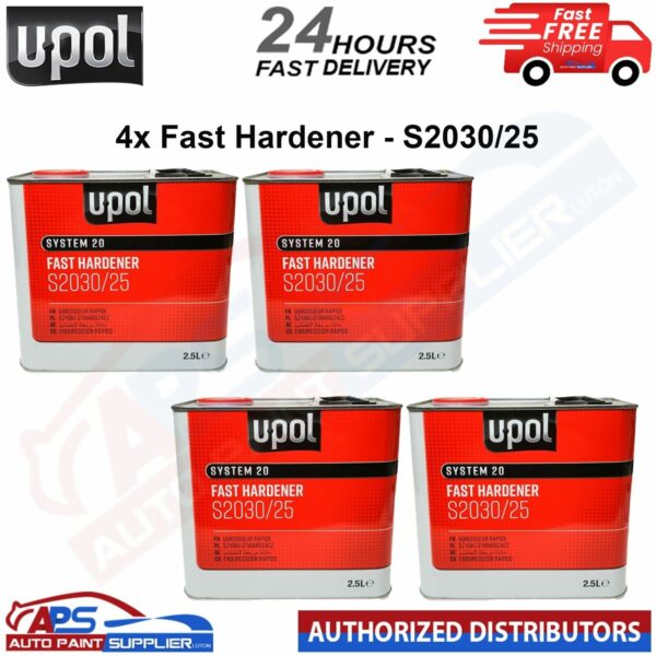 4 x UPOL S2030 FAST 2K UNIVERSAL HARDENER 2.5L - FAST DELIVERY Model: DAVS2030/25X4
