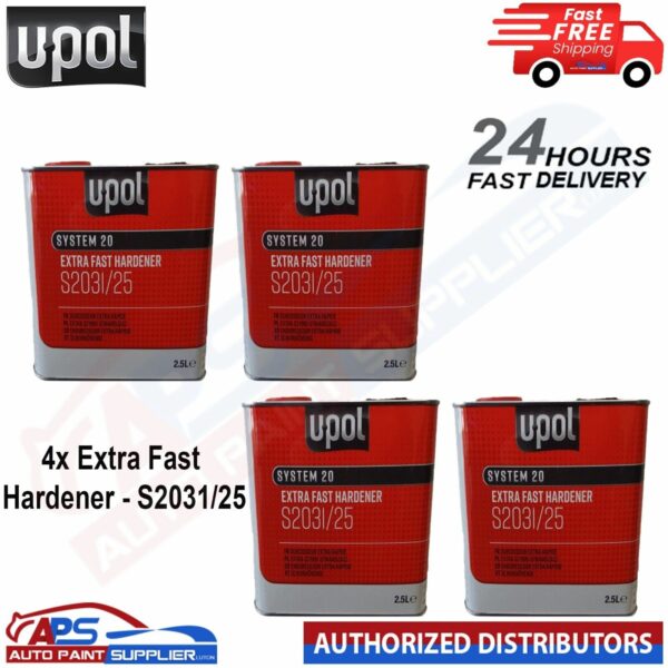 4 x UPOL S2031 EXTRA FAST 2K UNIVERSAL HARDENER 2.5L - FAST DELIVERY Model: DAVS2031/25X4