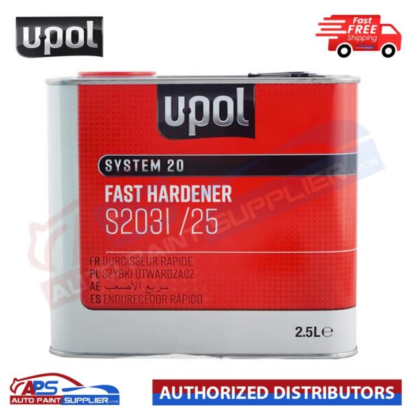 U-POL SYSTEM 20 FAST HARDENER S2031/25 ACTIVATOR FOR PAINT PRIMER 2.5 LITRE Model: S2031/25