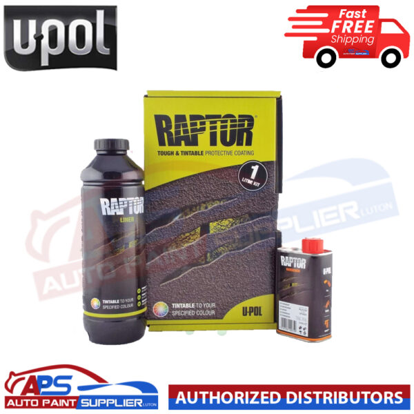 Upol Raptor Tintable Urethene Coating Kit 1 Litre 750ml Raptor 250ml Hardener Model RLT/1L