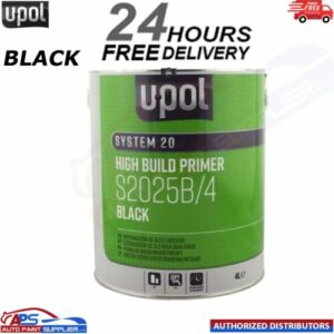 U-Pol 2K HS High Build Paint Primer 4:1 4 Litre BLACK S2025B &#8211; FAST DELIVERY Model: S2025B/4