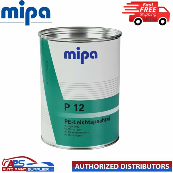 MIPA P12 LIGHT PUTTY WITH HARDENER 3L - FINE EASY SAND CAR BODY FILLER Model: 291330000