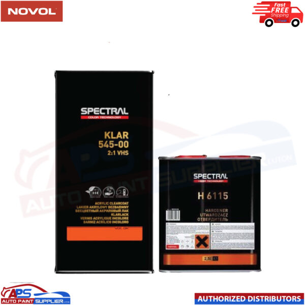 NOVOL SPECTRAL KLAR 545-00 VHS LACQUER + H6115 HARDENER 7.5LTR KIT (STD, FAST) Model: 545-00+H6115STD