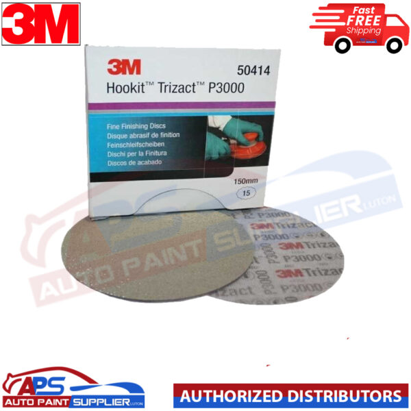 3M 50414 Trizact Fine Sanding Discs P3000 Hookit 150mm Box of 15 Model 50414