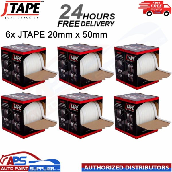 6x J TAPE Advanced Soft Edge Foam Masking Tape 20mm x 50m Paint Car Automotive Model: 1011.2050