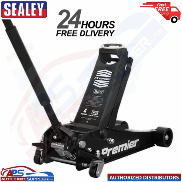 Sealey 4040AB Jack 4 Tonne Black Workshop Trolley Rocket Lift PU Wheels Model: 4040AB