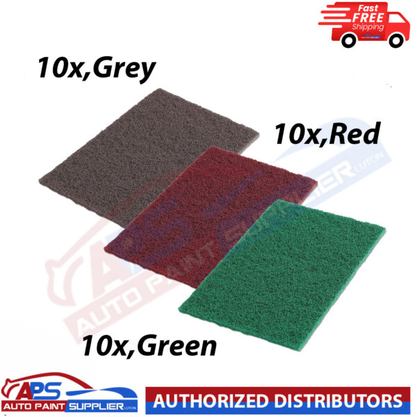 30x SCOTCHBRITE ABRASIVE FINISHING PADS RED, GREY & GREEN Model Star Brites