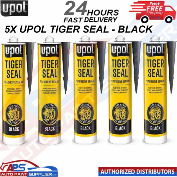 5x U-POL TIG/NB TIGER SEAL BLACK Sealant and Adhesive 310ML -FAST DELIVERY Model: TIG/NB