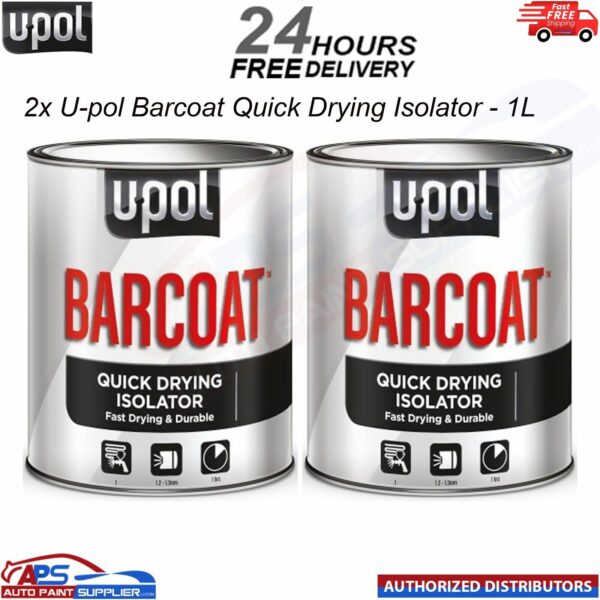 2x U-pol Barcoat Quick Drying Isolator 1 L - FAST DELIVERY Model: BAR/1
