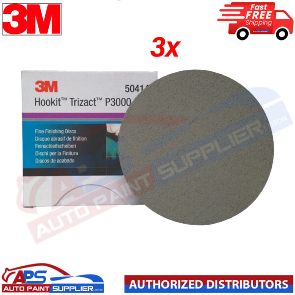 3M Trizact 3000 150mm 6" Hookit Wet or Dry Fine Finishing Sanding Discs 50414 X3 Model 50414