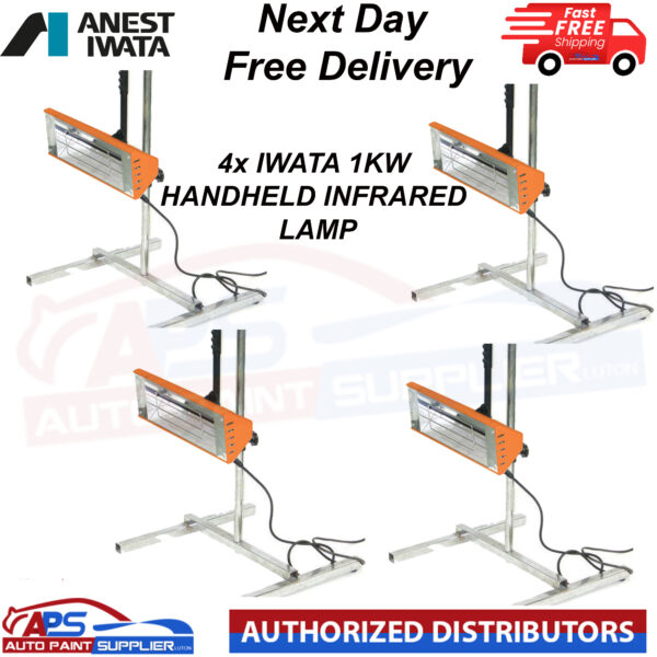 4x ANEST IWATA 1KW HANDHELD INFRARED LAMP WITH STAND SMART HEAT LAMP- FAST DELIVERY Model: VIUP1000