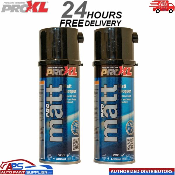 2 X PROXL PROMATT 1K PETROL RESISTANT MATT LACQUER CLEARCOAT AEROSOL 400ML Model: PROMATT