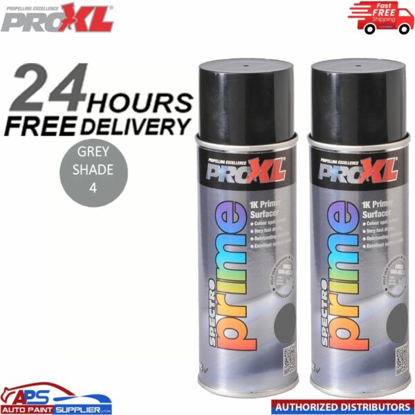 2 X PROXL SPECTRO PRIME AEROSOL 400ML - GREY SHADE 4 - PRO XL SPOT ETCH Model: PROSPECTROGS4