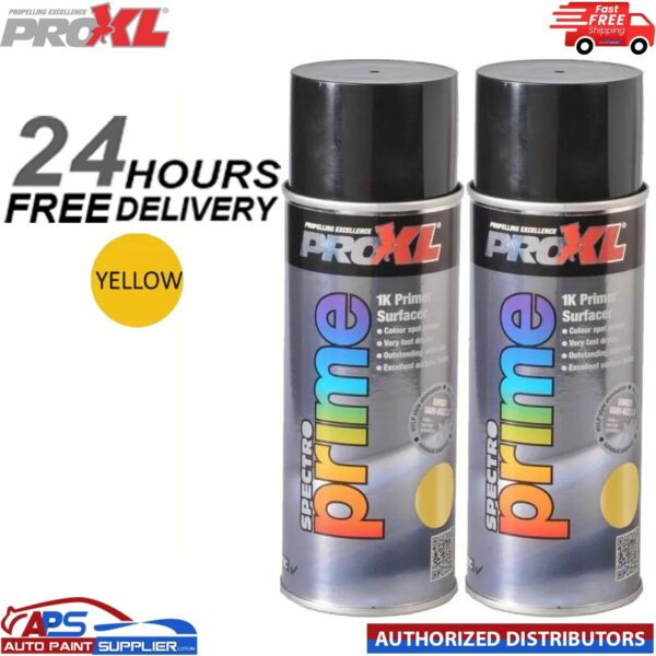2 X PROXL SPECTRO PRIME AEROSOL 400ML - YELLOW -PRO XL SPOT PRIMER ETCH Model: PROSPECTROYELL