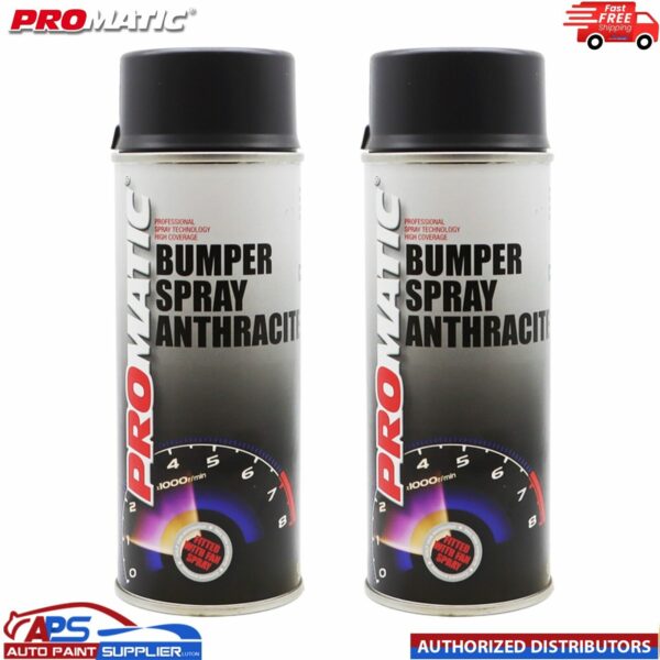 2x Anthracite Bumper Spray Paint Aerosol 400ml Fast Drying Promatic Model: Anthracite Bumper Spray Paint