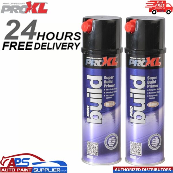 2x PROXL Pro Build Super Build Beige primer Aerosol (500ml) CAN HIGH QUALITY Model: PROBUILDW