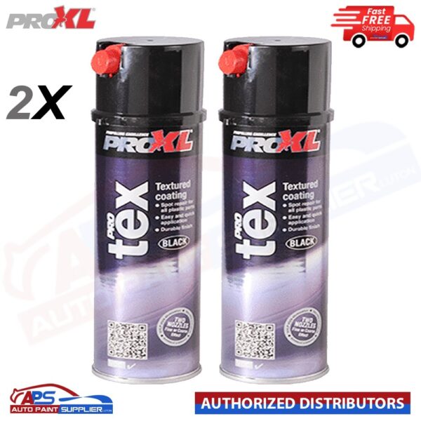 2X PROXL PROTEX TEXTURE COATING BLACK AEROSOL 500ML -PROXL BUMPER PLASTIC TRIM Model: PROTEX black