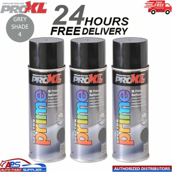 3 X PROXL SPECTRO PRIME AEROSOL 400ML - GREY SHADE 4 - PRO XL SPOT ETCH Model: PROSPECTROGS4