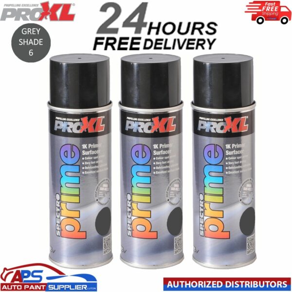 3 X PROXL SPECTRO PRIME AEROSOL 400ML - GREY SHADE 6 - PRO XL SPOT ETCH Model: PROSPECTROGS6