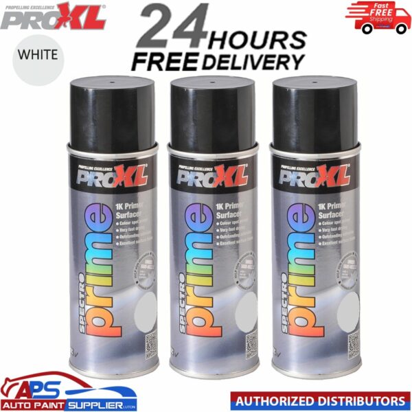 3 X PROXL SPECTRO PRIME AEROSOL 400ML - WHITE - PRO XL SPOT PRIMER ETCH Model: PROSPECTROWHT