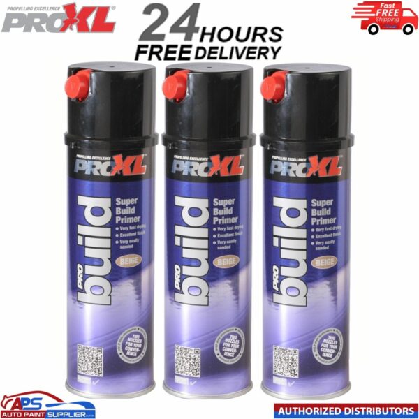 3x PROXL Pro Build Super Build Beige primer Aerosol (500ml) CAN HIGH QUALITY Model: PROBUILDW