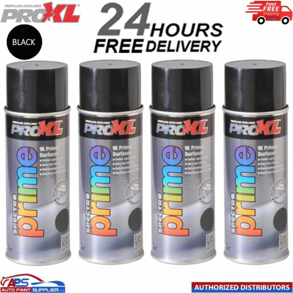 4 X PROXL SPECTRO PRIME AEROSOL 400ML - BLACK -PRO XL SPOT ETCH Model: PROSPECTROBLK