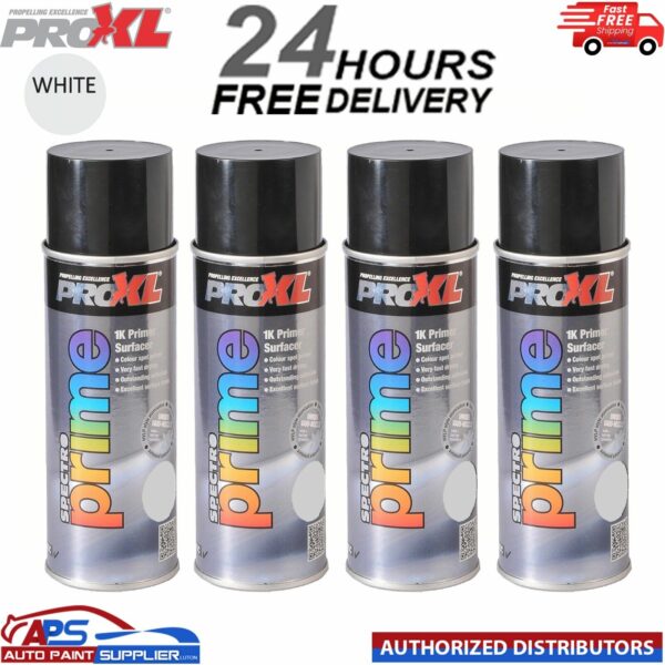 4 X PROXL SPECTRO PRIME AEROSOL 400ML - WHITE - PRO XL SPOT PRIMER ETCH Model: PROSPECTROWHT