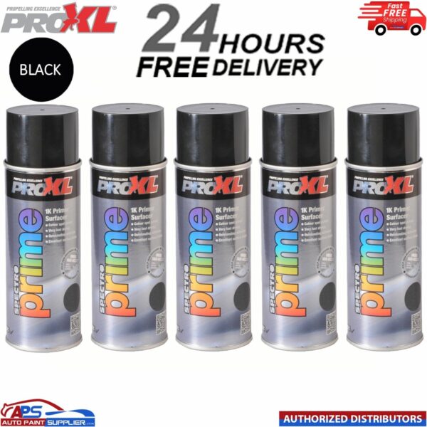 5 X PROXL SPECTRO PRIME AEROSOL 400ML - BLACK -PRO XL SPOT ETCH Model: PROSPECTROBLK