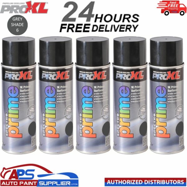 5 X PROXL SPECTRO PRIME AEROSOL 400ML - GREY SHADE 6 - PRO XL SPOT ETCH Model: PROSPECTROGS6