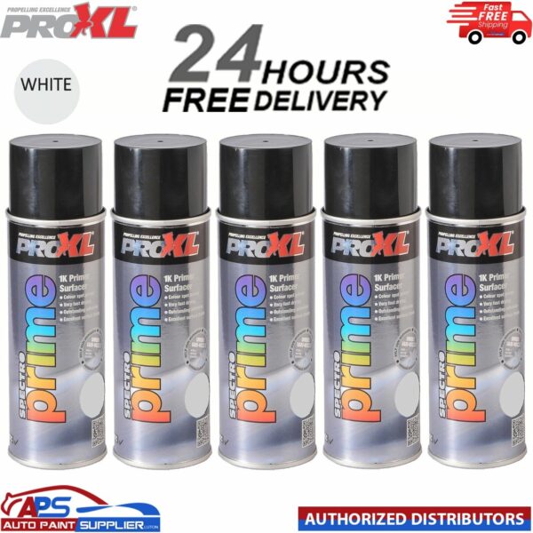 5 X PROXL SPECTRO PRIME AEROSOL 400ML - WHITE - PRO XL SPOT PRIMER ETCH Model: PROSPECTROWHT
