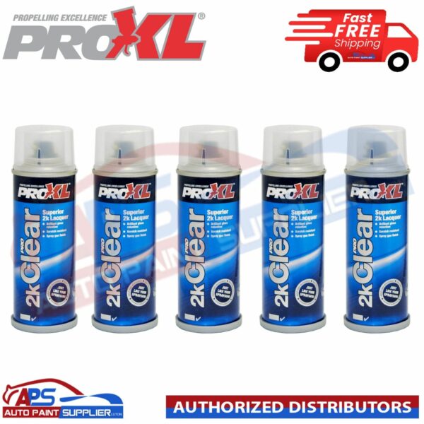 5x PROXL Pro 2K CLEAR – 2k Hi-Gloss Clear Coat Aerosol 200ml Model: PRO2KCLEAR