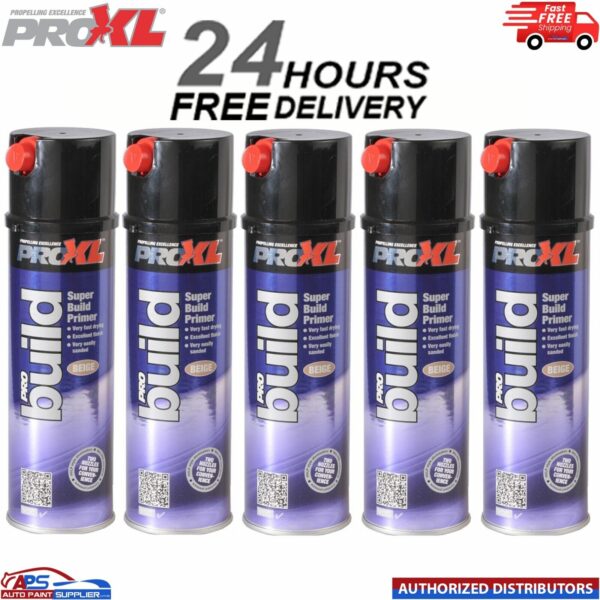 5x PROXL Pro Build Super Build Beige primer Aerosol (500ml) CAN HIGH QUALITY Model: PROBUILDW