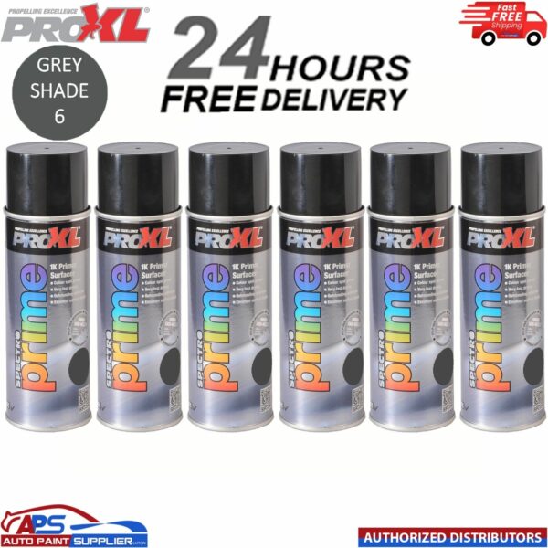 6 X PROXL SPECTRO PRIME AEROSOL 400ML - GREY SHADE 6 - PRO XL SPOT ETCH Model: PROSPECTROGS6