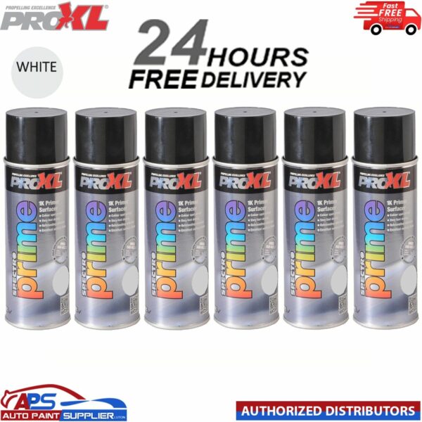 6 X PROXL SPECTRO PRIME AEROSOL 400ML - WHITE - PRO XL SPOT PRIMER ETCH Model: PROSPECTROWHT