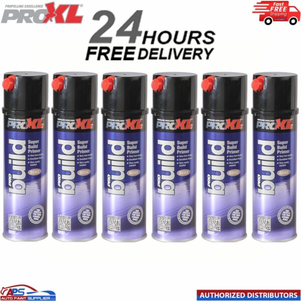 6x PROXL Pro Build Super Build Beige primer Aerosol (500ml) CAN HIGH QUALITY Model: PROBUILDW