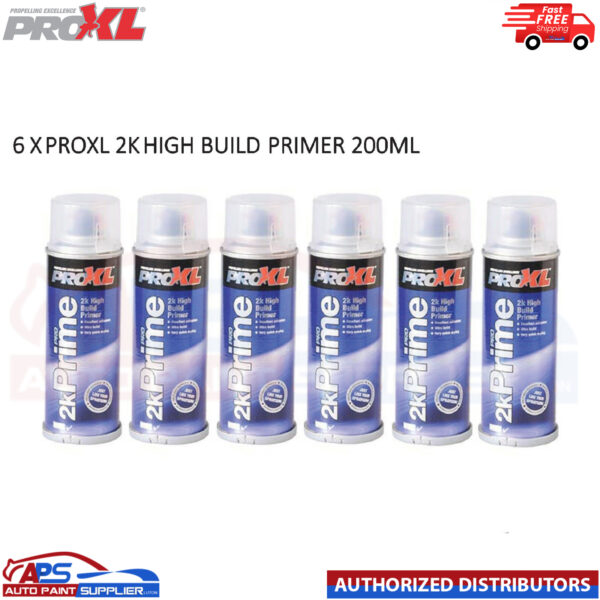 1 FREE CAN WITH 6 X PRO XL 2K PRIME HIGH BUILD FILLER PRIMER AEROSOL 200ML - PROXL ETCH PAINT Model: Pro2kPrime