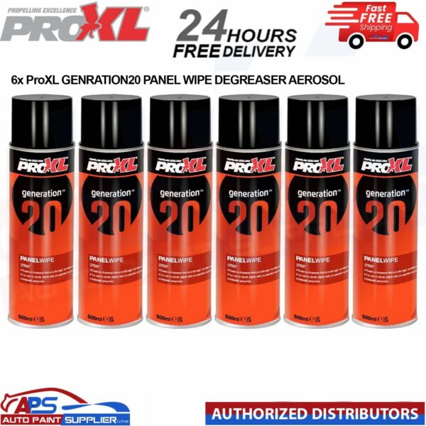 1 FREE CAN WITH 6x ProXL Generation 20 Panel Wipe Degreaser Aerosol (500ml) - FAST DELIVERY Model: PWG20-F
