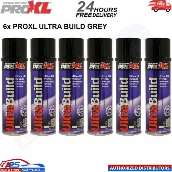 1 FREE CAN WITH 6X PROXL Pro Ultra Build High Build Primer Aerosol 500ml Grey NEXT DAY DELIVERY Model: ULTRABUILD