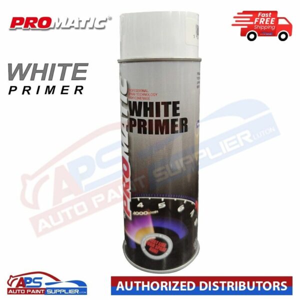 Promatic Professional Spray Paint Aerosol white Primer Fast Drying Model: PROMATIC