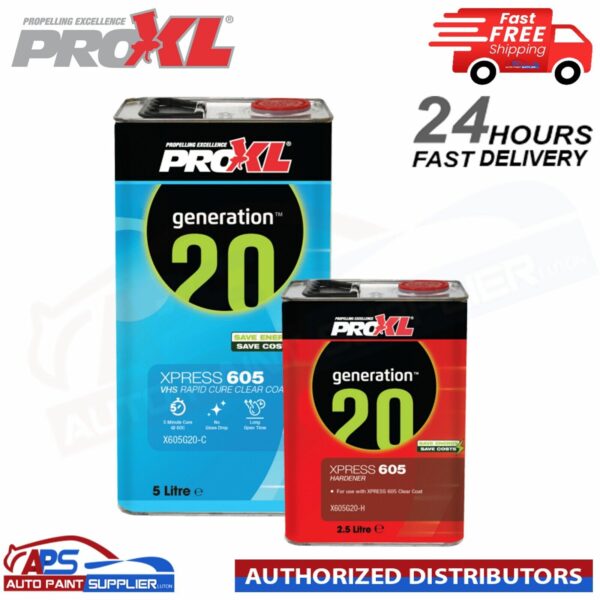 Proxl generation 20 Clear Coat XPRESS605 VHS RAPID CLEAR COAT - 7.5 LITRE KIT Model: X605G20-7.5