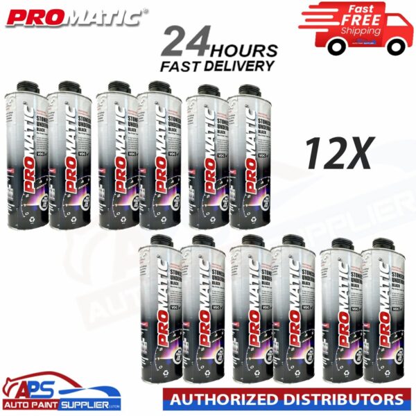 12X PROMATIC STONECHIP UNDERBODY BLACK COATING 1L - NEXT DAY FREE DELIVERY Model: 12X PROMATIC STONECHIP