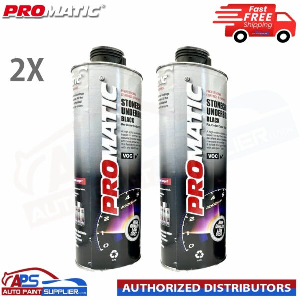 2x PROMATIC STONECHIP UNDERBODY BLACK COATING - 1LTR Model: 2x PROMATIC STONECHIP