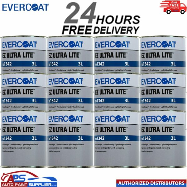 12 x EVERCOAT RAGE ULTRA 101342 RAGE ULTRA BODY FILLER WITH BPO HARDENER 3L Model: 101342