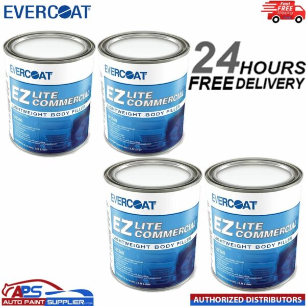 4 x EVERCOAT 101360 EZ LITE COMMERCIAL LIGHTWEIGHT BODY FILLER 3L Model: 101360