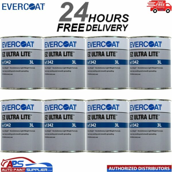 8 x EVERCOAT RAGE ULTRA 101342 RAGE ULTRA BODY FILLER WITH BPO HARDENER 3L Model: 101342