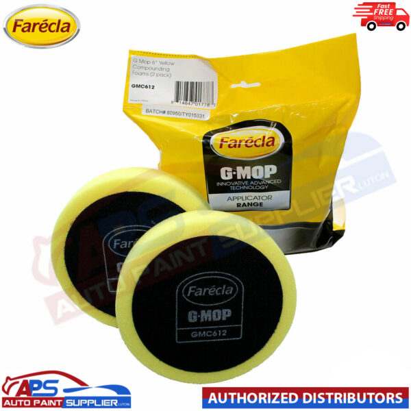 GMC612 Farecla G Mop Head 6” Yellow Compound Pad Hook & Loop GMOP-150mm Model FARECLA GMC6122